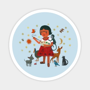 Frida Kahlo and Her Animalitos Magnet